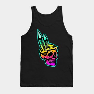 colorful native skull Tank Top